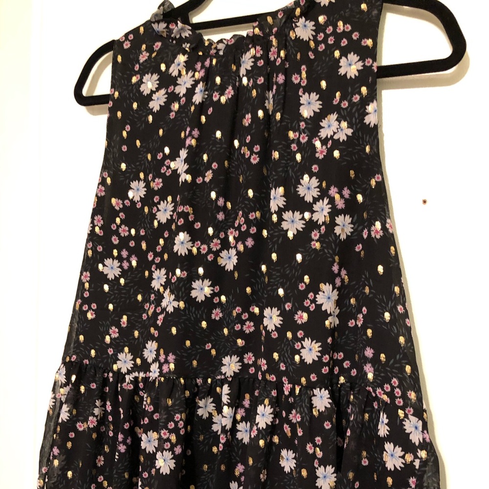 LOFT Black Floral Blouse